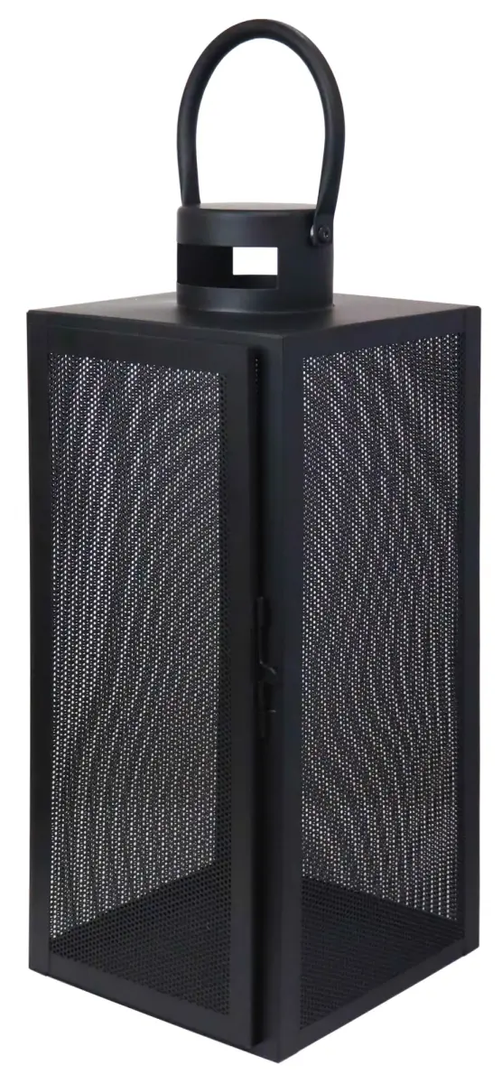 Laterna metāla Aura 17x16x40cm, melna