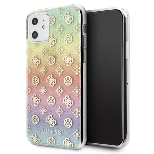 Guess GUHCN61PEOML iPhone 11 6,1" | Xr multicolor hard case Iridescent 4G Peony