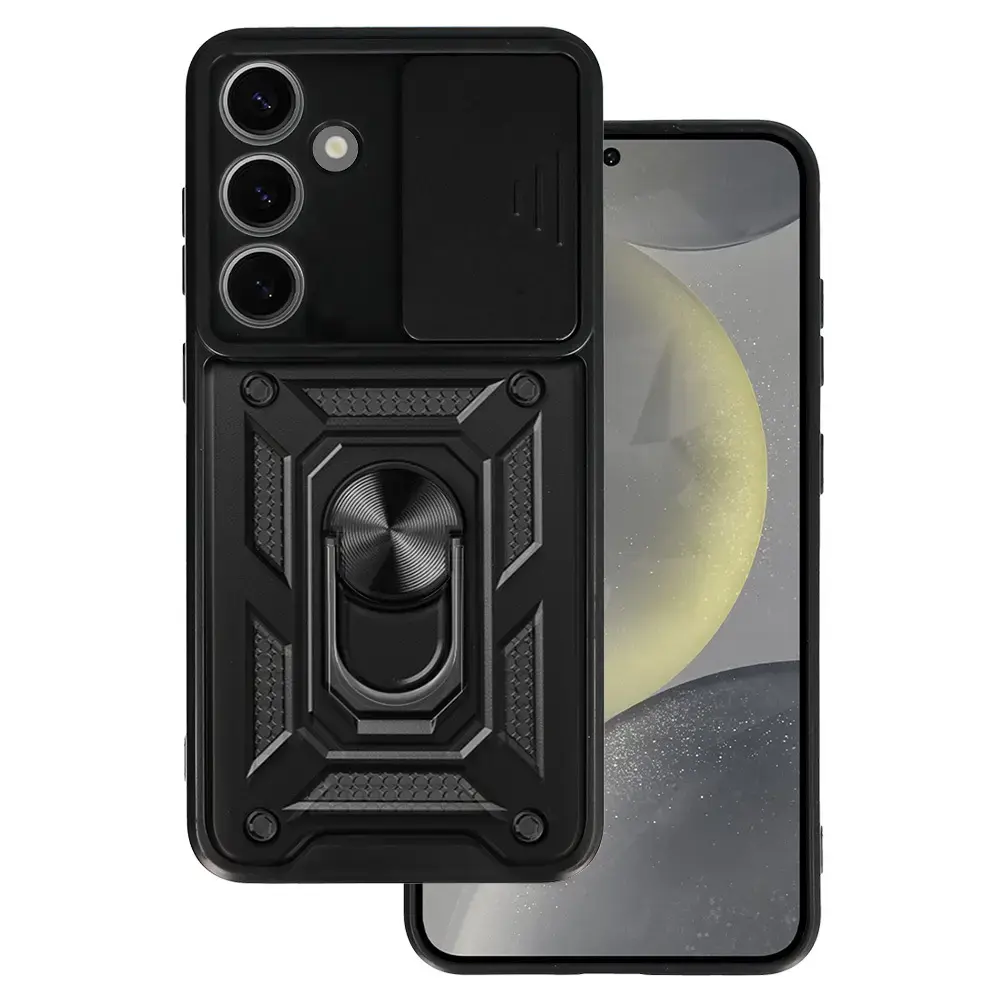 Slide Camera Armor Case for Samsung Galaxy S24 Plus Black