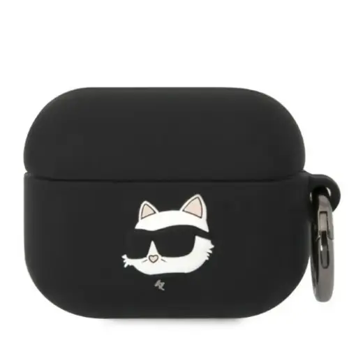 Karl Lagerfeld 3D Logo NFT Choupette Head Silicone Case for Airpods Pro Black
