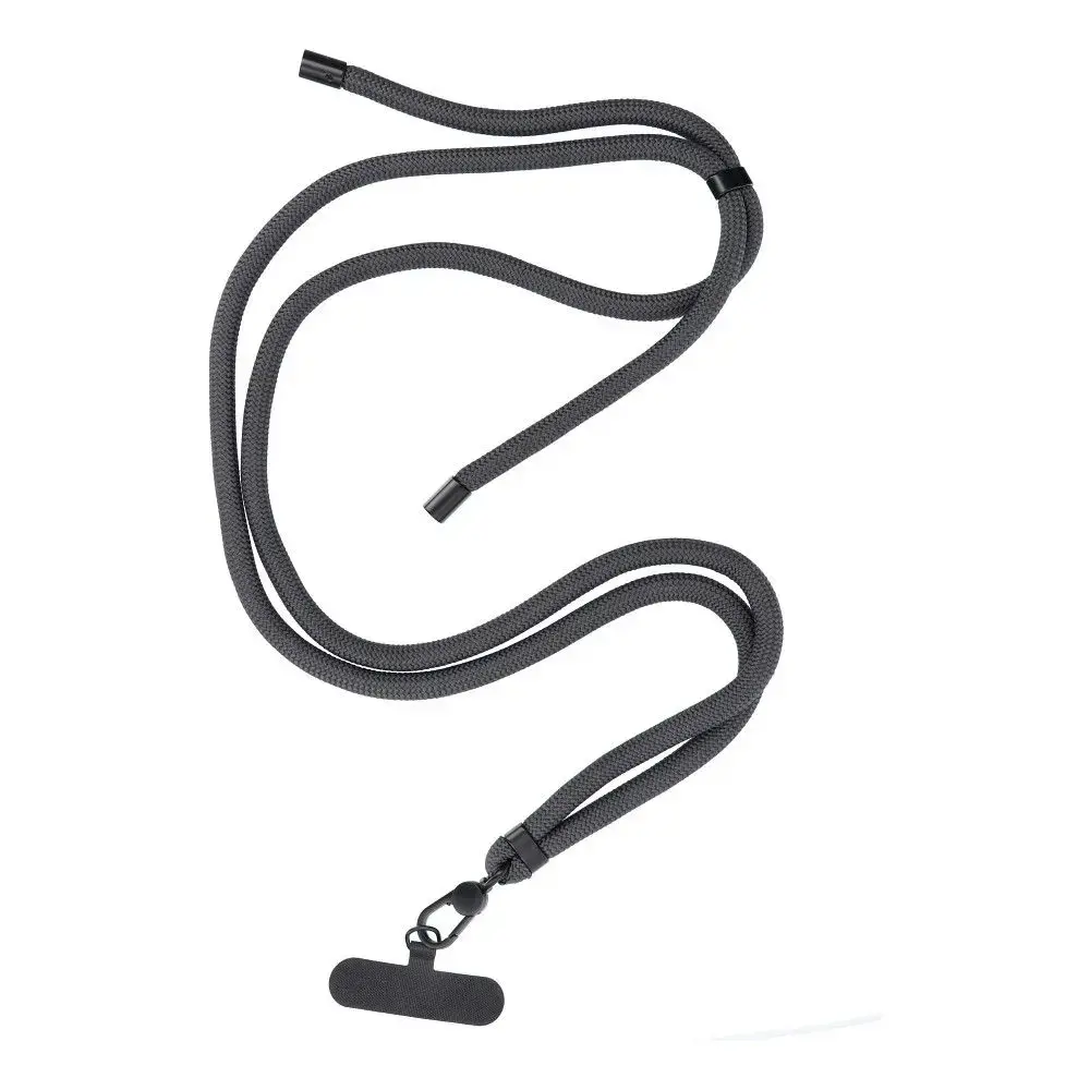 SWING (8mm) Phone lanyard, Phone pendant with adjustable length / cord length 165cm (max 82.5cm in the loop) / on the shoulder or neck - grey