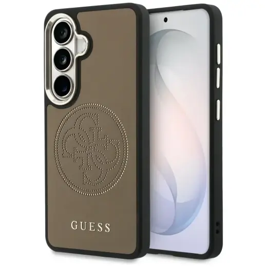 Guess Perforated Logo чехол с поддержкой MagSafe для телефона Samsung Galaxy S26 (S942) коричневый