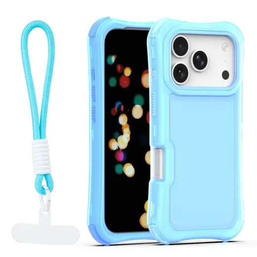 Safepop telefono dėklas su dirželiu iPhone 17 Pro Max mėlynas