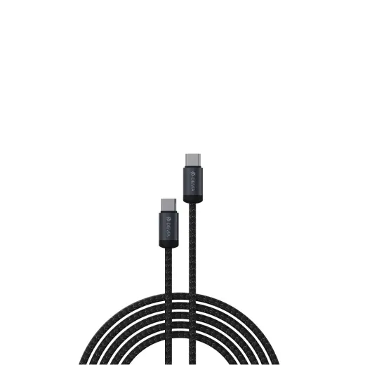 Devia Gracious EC646 datu pārraides un uzlādes vads | USB-C uz USB-C | PD | 60W | 1m | melns