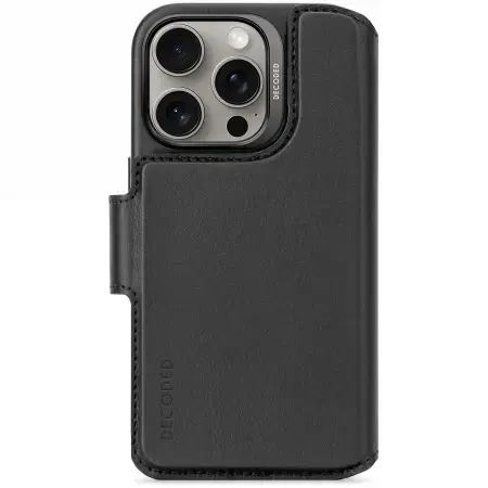 Decoded Leather Detachable Wallet MagSafe Case with Wallet for iPhone 16 Pro - Black