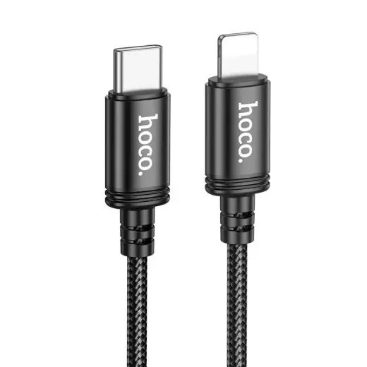 Hoco X89 duomenų perdavimo ir įkrovimo laidas | USB-C į Lightning | PD | 27W | 2m | juodas