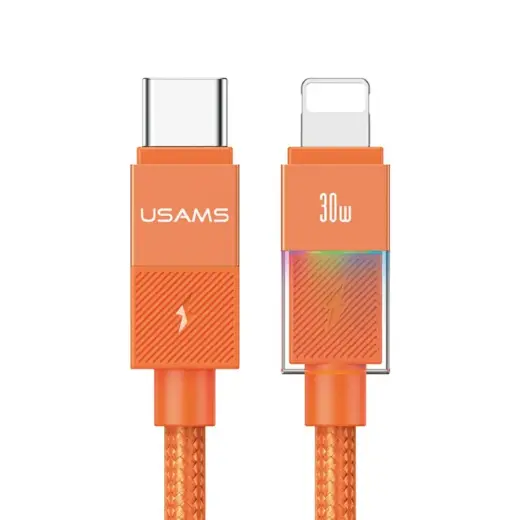 USAMS U93 провод для передачи данных и зарядки | USB-C на Lightning | 30W | 1.2m | оранжевый