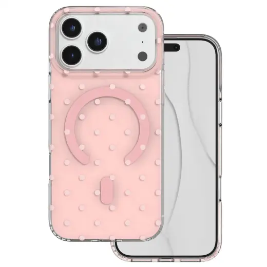Bubble Dots Mag phone case with MagSafe support for iPhone 17 Pro Max | iPhone 18 Pro Max pink