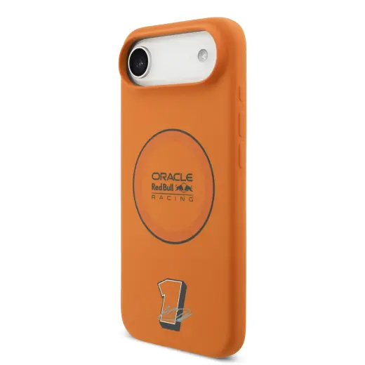 Red Bull Silicone Blue Ring MagSafe phone case with MagSafe support for Apple iPhone 17 Air blue - orange
