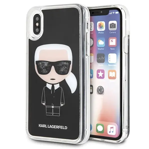 Karl Lagerfeld KLHCPXICGBK iPhone X|Xs czarny|black Iconic Glitter