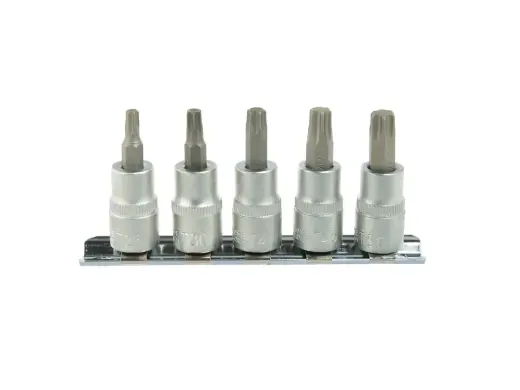 5 daļu Torx uzgriežņu muciņu komplekts T25-T50, CrV, 3/8" piedziņa