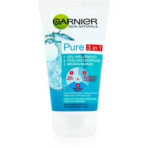 Garnier Pure - 3in1 Cleansing Gel, Scrub and Mask Against Imperfections - 150ml
