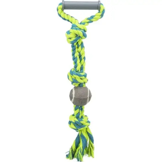 Toy for dogs : Trixie Denta Fun tennis ball on a rope, tugger, ø 6 cm|50 cm