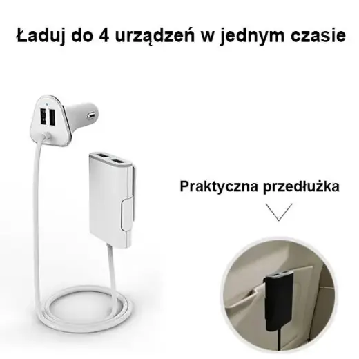 Awei C-400 automašīnas lādētājs | 36W | USB-A | ar USB-A vadu komplektā | balts