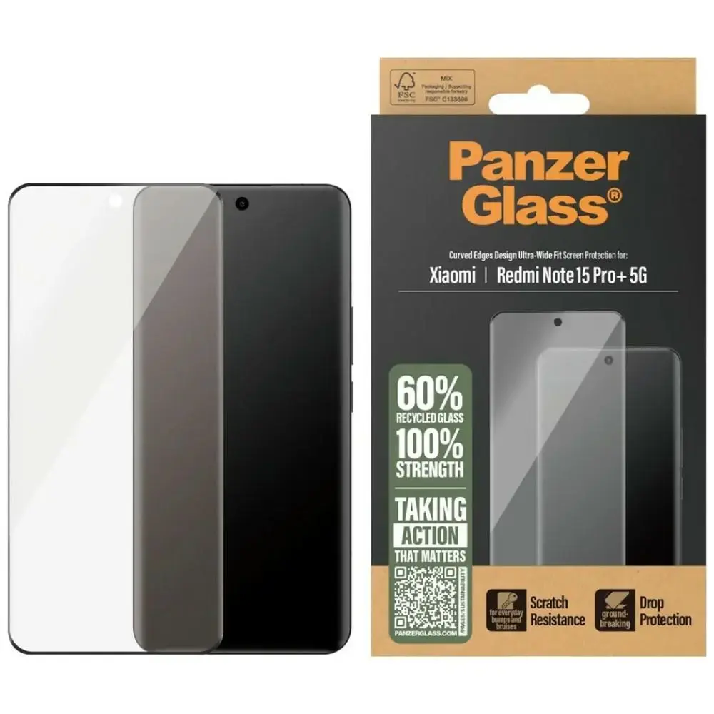 Szkło hartowane PanzerGlass Ultra-Wide    Fit do Xiaomi Redmi Note 15 Pro+ 5G