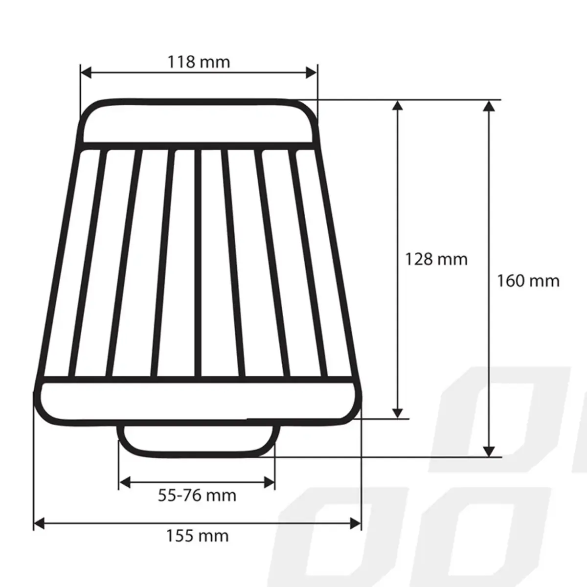 Car Air Conical Filter red/chrome, universal, 3 mouting adapters AMIO-01282