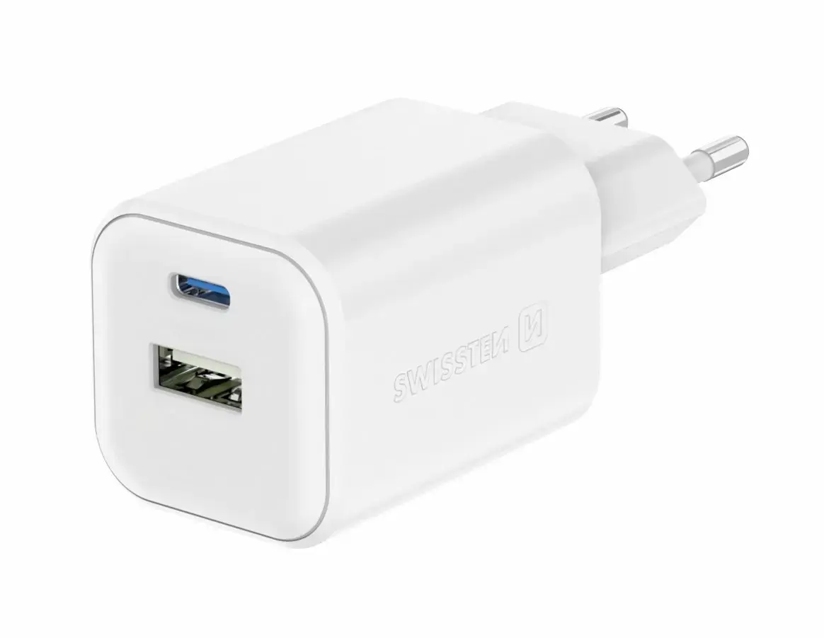 Swissten travel charger | 45W | GaN, PD, QC | USB-C, USB-A