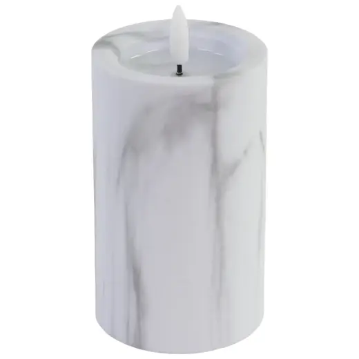 Svece LED 7.5x15cm, marmora efektu