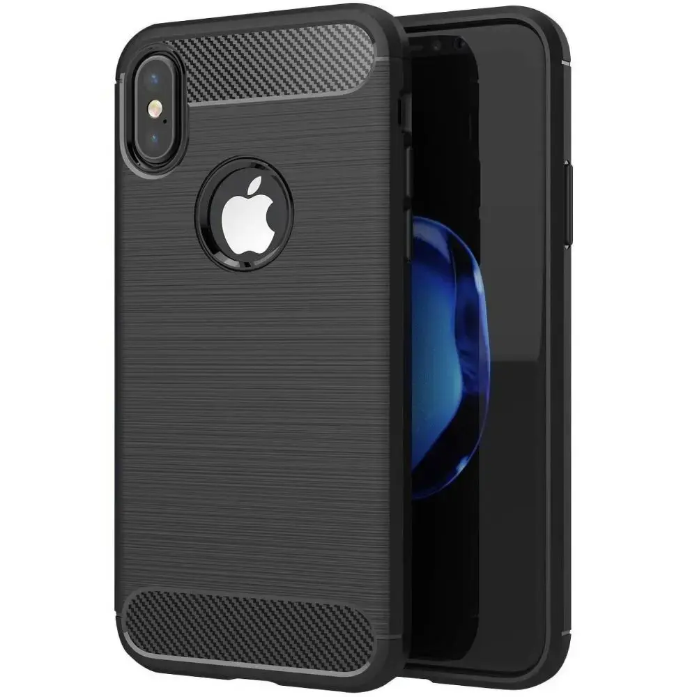Carbon maciņš telefonam iPhone XS Max melns