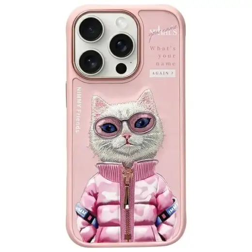 Cool&Cute 2.0 Cat phone case for iPhone 16 Pro Max pink