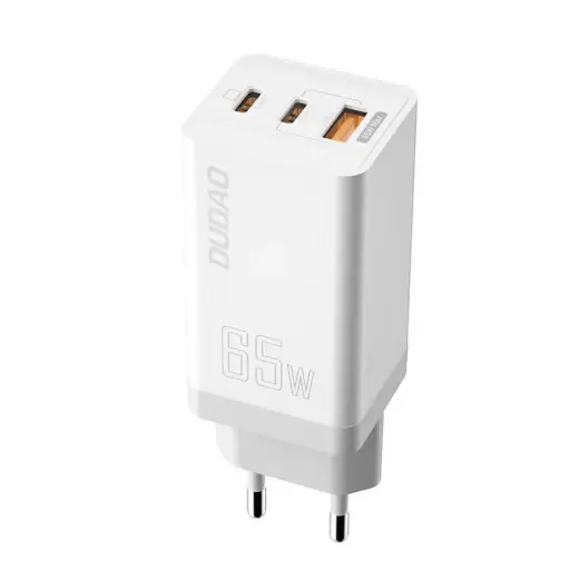 Dudao A7xsEU travel charger | 65W | GaN | USB-C, USB-A | white