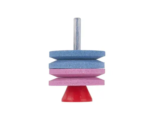 Vejapjovės peilio dvigubas galąstuvas 2x53mm su HEX tvirtinimu gręžtuvui
