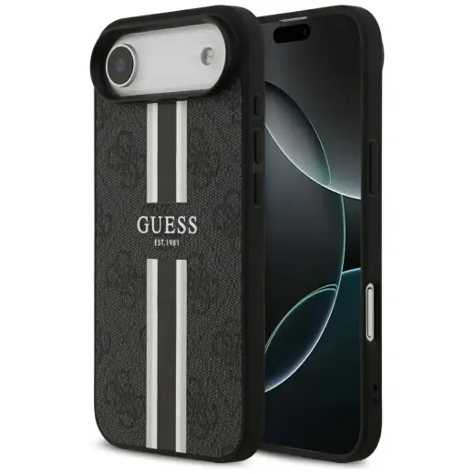 Case Guess 4G Printed Stripes MagSafe for iPhone 17 Air black