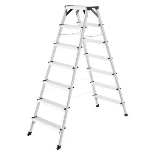 Kāpnes divpusējās D60 StandardLine / alumīnija / 2x7 pakāpieni