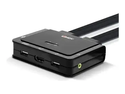 Lindy 2 Port HDMI 2.0, USB 2.0 & Audio Cable KVM Switch - KVM | audio switch - 2 ports