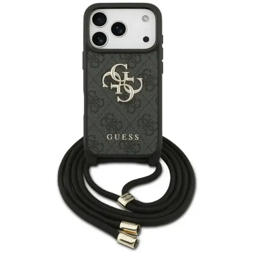 Etui Guess 4G Big Logo Cord Stap          Crossbody do iPhone 17 Pro czarny