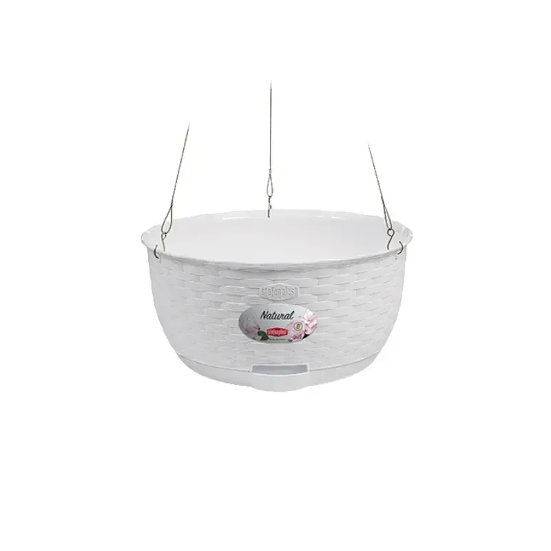 Puķu pods piekarināms Natural Ø30x14,5cm balts