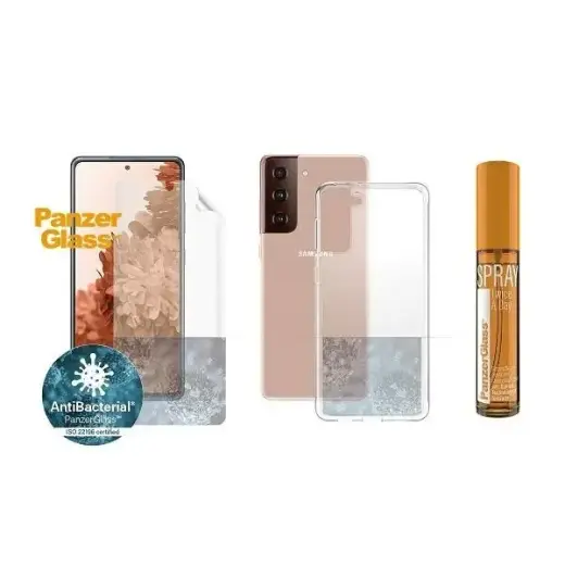 PanzerGlass защитная пленка из TPU для телефона Samsung Galaxy S21 Plus с ClearCase + жидкость для чистки 30мл