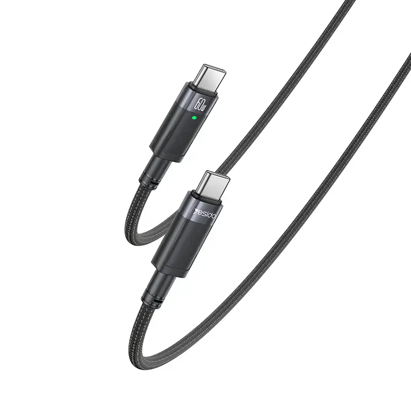 Yesido CA160 data transfer and charging cable | USB-C to USB-C | 60W | 1.2m | black