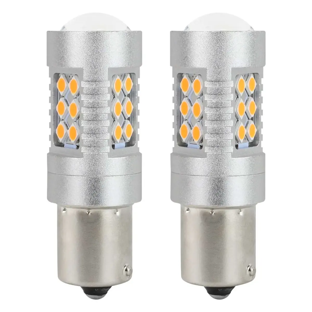 Żarówki LED CANBUS 3030 24SMD 1156 BAU15S PY21W Amber 12V/24V