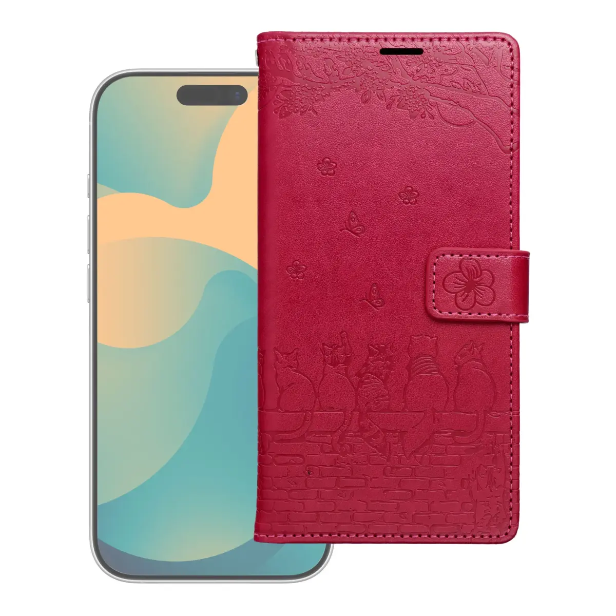 MEZZO cats raamatutüüpi telefoni ümbris Samsung Galaxy A37 (A376) punane (kass)