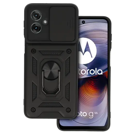 Slide Camera Armor Case for Motorola Moto G55 5G Black