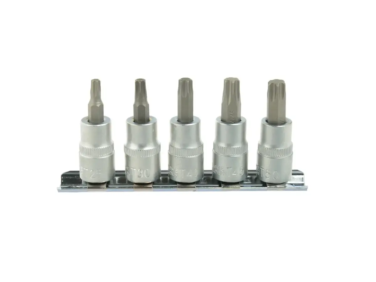 5-piece Torx Tip Socket Set T25-T50, CrV, 3/8 in. Drive