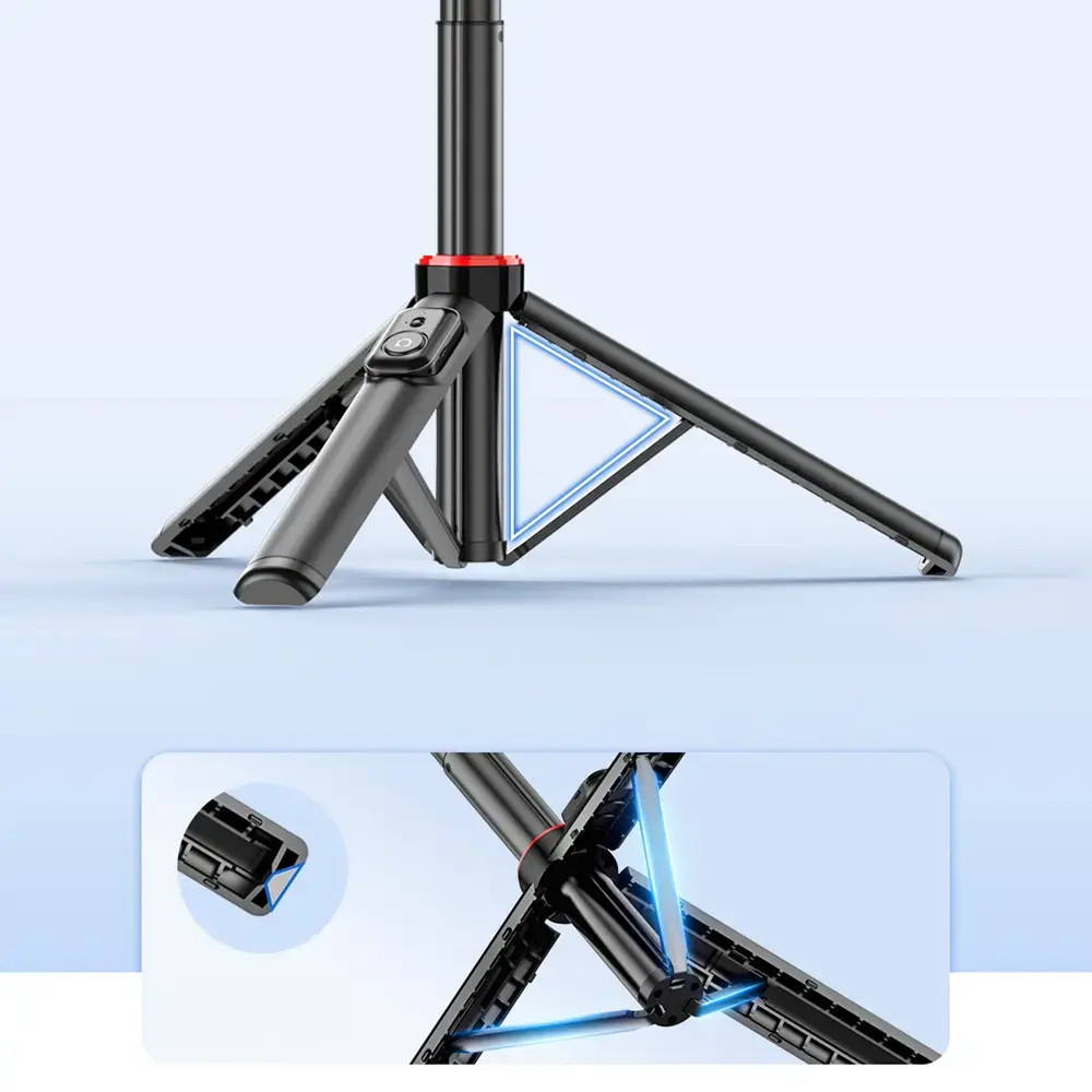 Selfie stick WC1Y2S 1.3m aluminum alloy telescopic tripod with phone holder - black