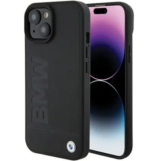 BMW BMHCP15MSLLBK iPhone 15 Plus | 14 Plus 6.7" czarny|black Leather Hot Stamp