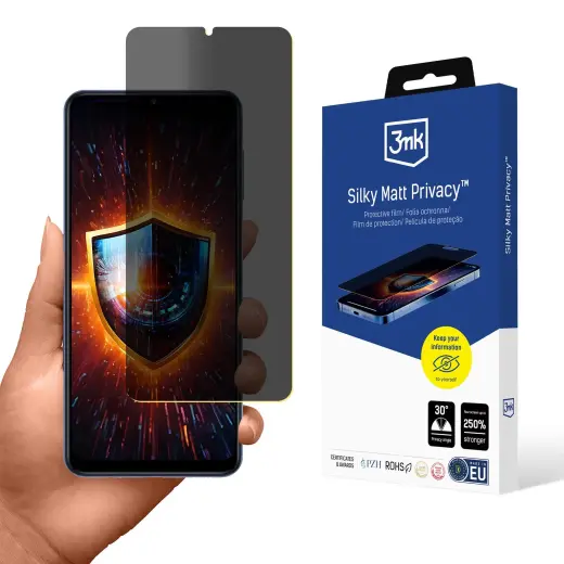 3mk Silky Matt Privacy aizsargplēve telefona ekrānam Samsung Galaxy M12 (M127) (privātuma efekts)