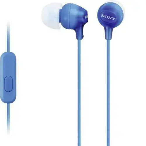 Sony MDR-EX15AP in-ear earphones smartphone control with microphone (Blue)