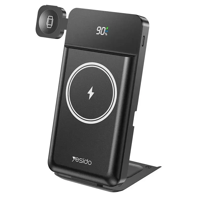 YESIDO POWERBANK YP60 10 000 mAh 22,5W 6IN1 LED, MAGSAFE, USB-A+C BLACK