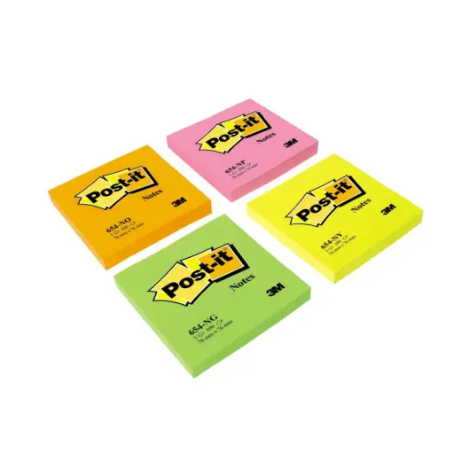 Piezīmju līmlapiņas Post-it Neon 76x76mm, dzeltenas
