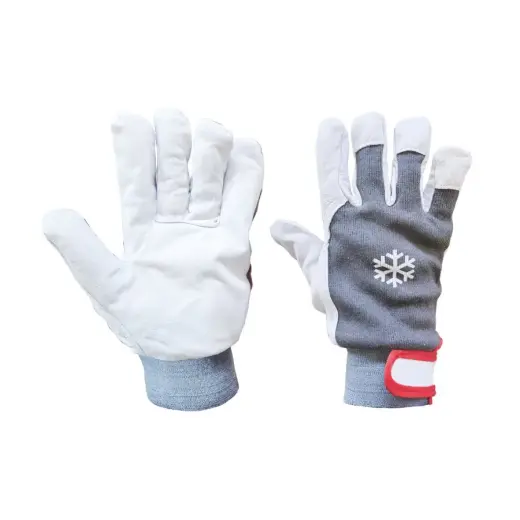 Cimdi gludas ādas siltie ar klipsi 11.izm.