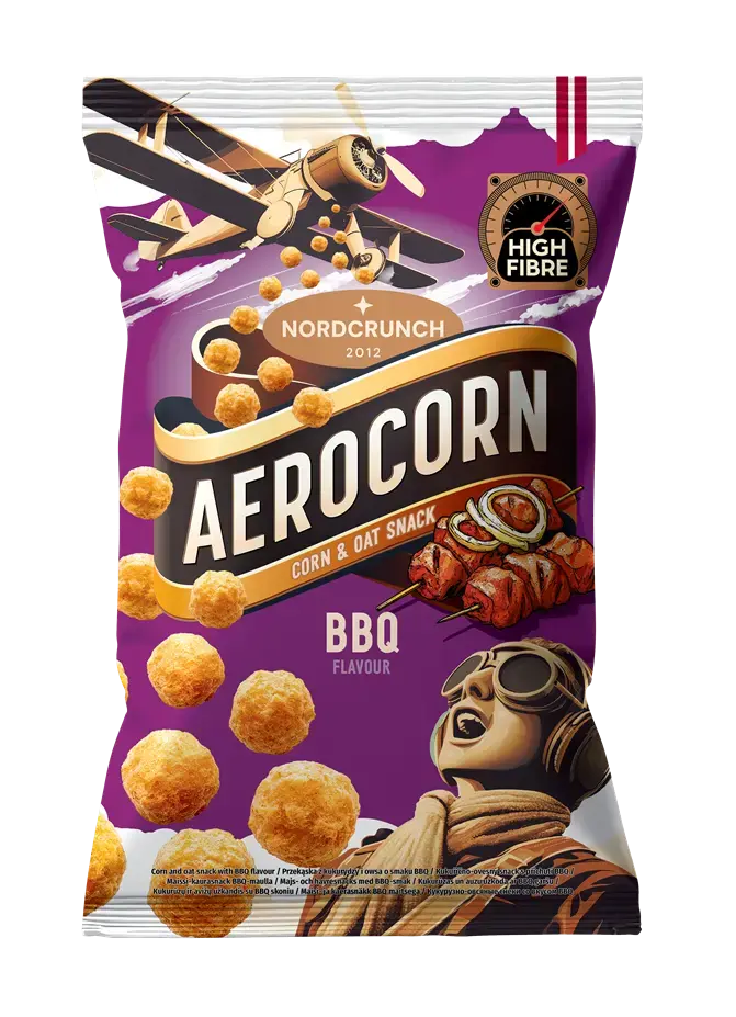 Aerocorn kukurūzas un auzu uzkoda ar BBQ garšu 100g