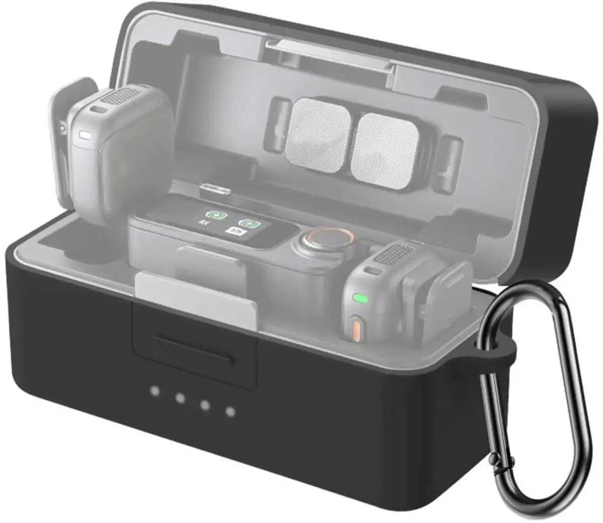 PULUZ Silicone Charging Case Protective Cover for DJI Mic 3 (Black)
