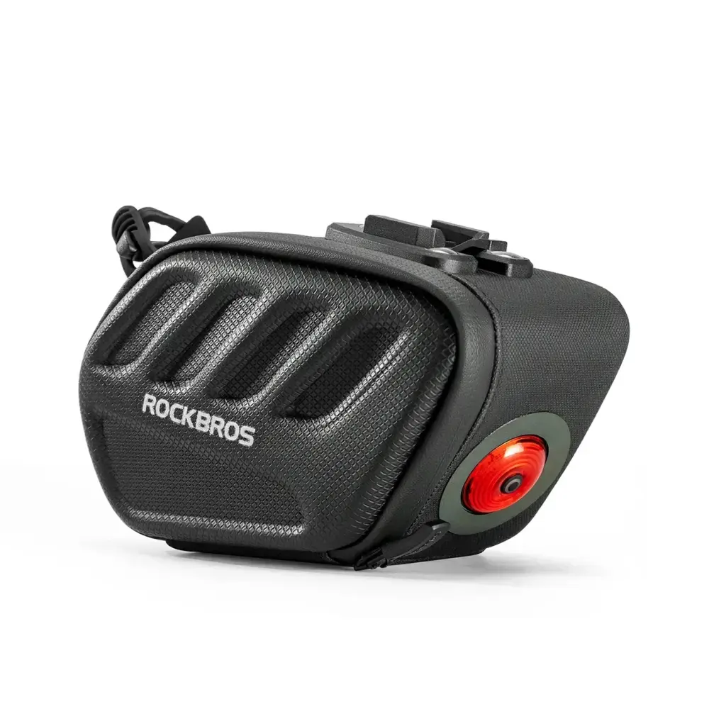 Torba rowerowa Rockbros C61 podsiodłowa z inteligentną lampką tylną 0,45 l - czarna
