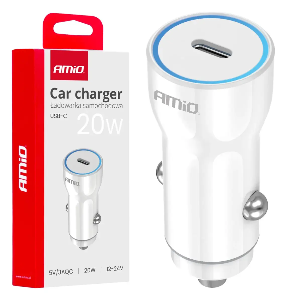 AMiO AMiO-03880 auto lādētājs | 20W | USB-C