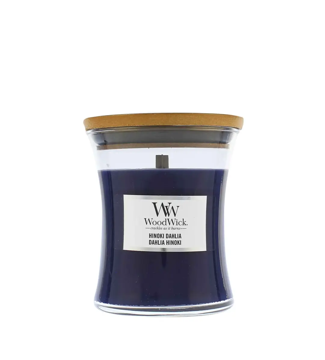 WoodWick Hinoki Dahlia scented candle with wooden wick 275 g