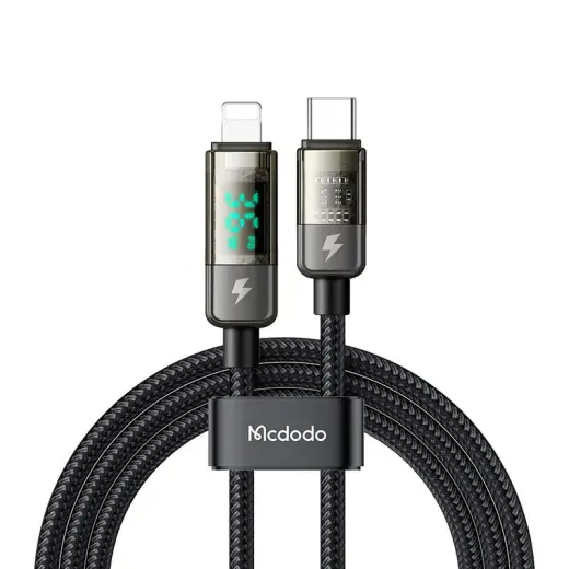 Mcdodo CA-3600 data transfer and charging cable | USB-C to Lightning | 36W | with LED display | 1.2m | black